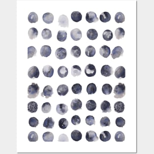 Moon Phases polka dots Posters and Art